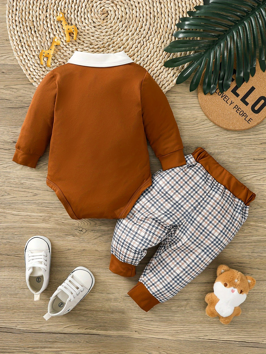 Ensemble 2 pièces pour bébé garçon, tenue ours de dessin animé — Monptitlou