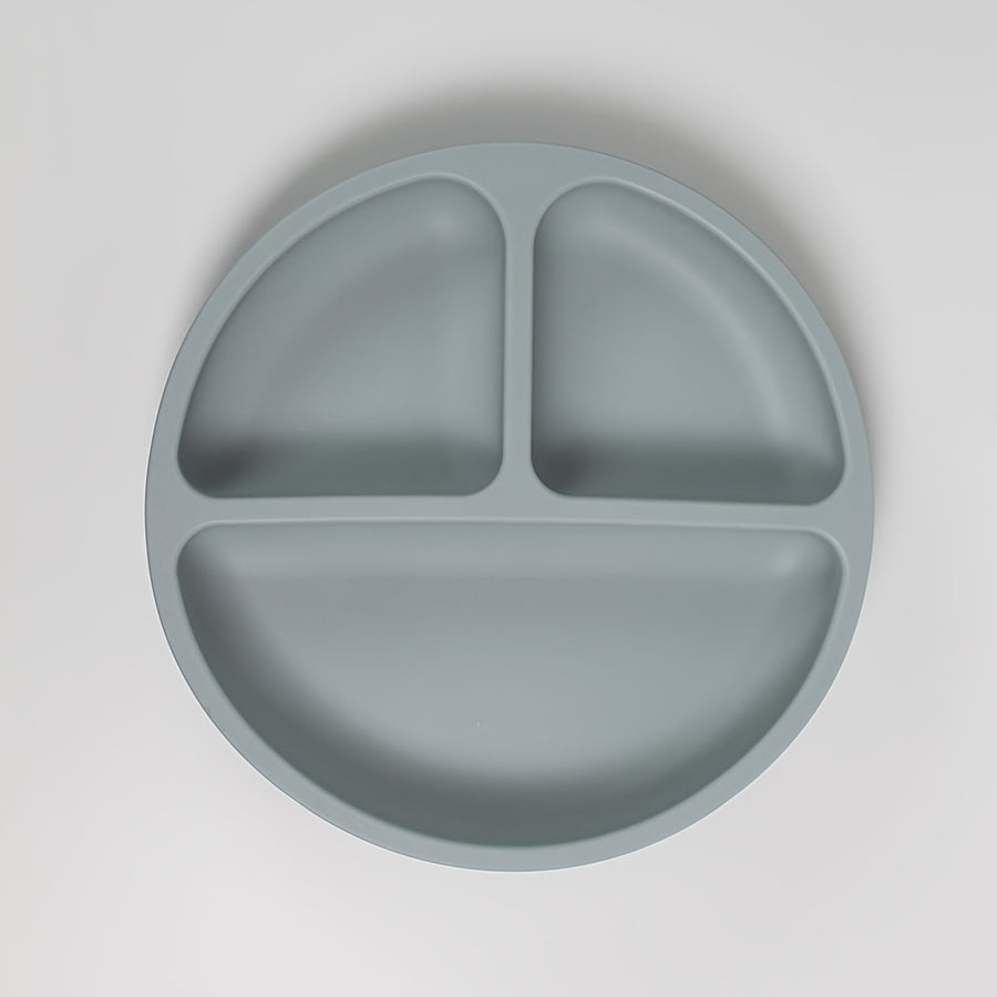 Assiettes à ventouse pour bébés, en silicone avec couvercle — Monptitlou