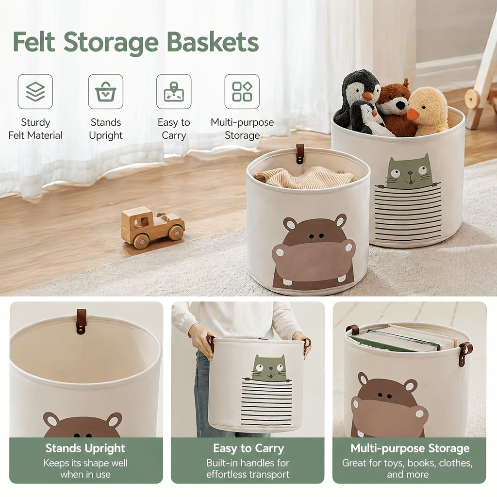 Panier de rangement pour couches avec motif d'animaux mignons — Monptitlou