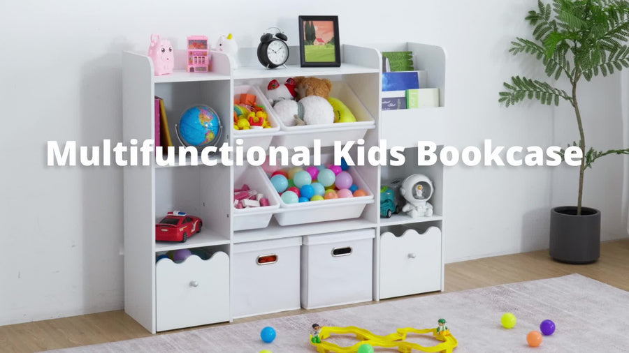 Unité de rangement mobile pour enfants avec bacs — Monptitlou