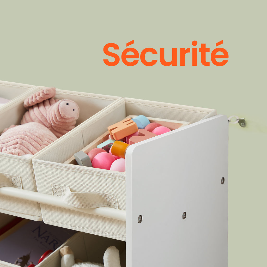 Étagère, 9 Boîtes de Rangement en Tissu Non-tissé, Spacieuse — Monptitlou