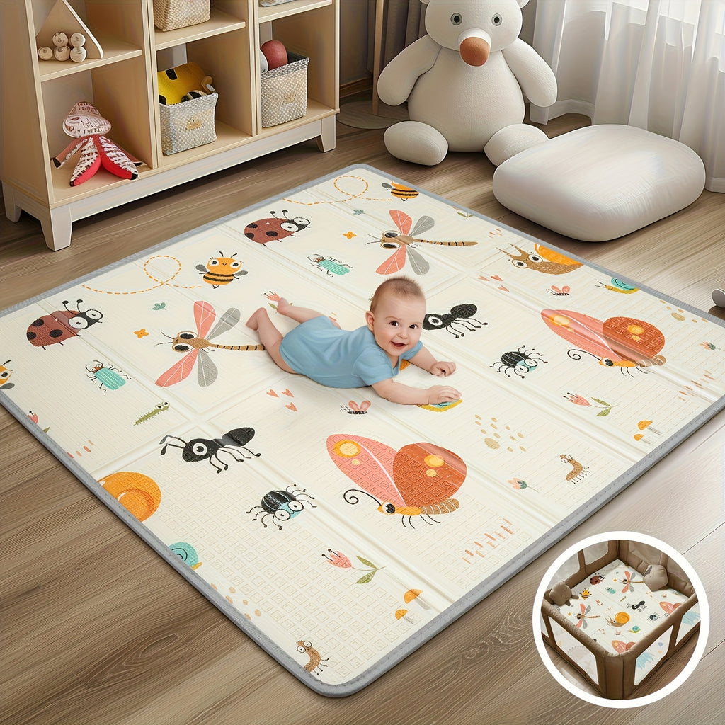 Tapis de Jeu Pliable pour Bébé avec Mousse de Sécurité — Monptitlou
