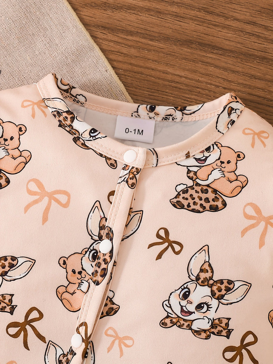 Barboteuse Bébé Fille Manches Longues et Pieds — Monptitlou