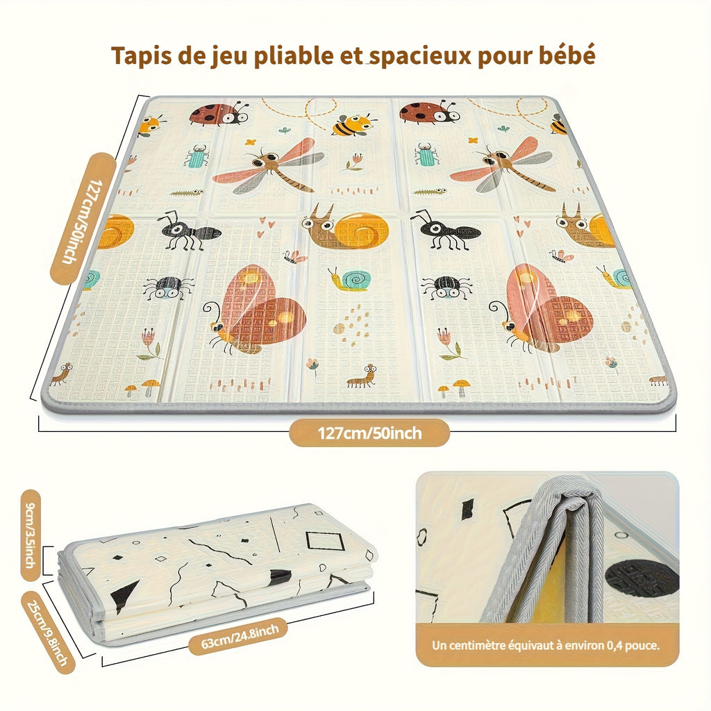 Tapis de Jeu Pliable pour Bébé avec Mousse de Sécurité — Monptitlou