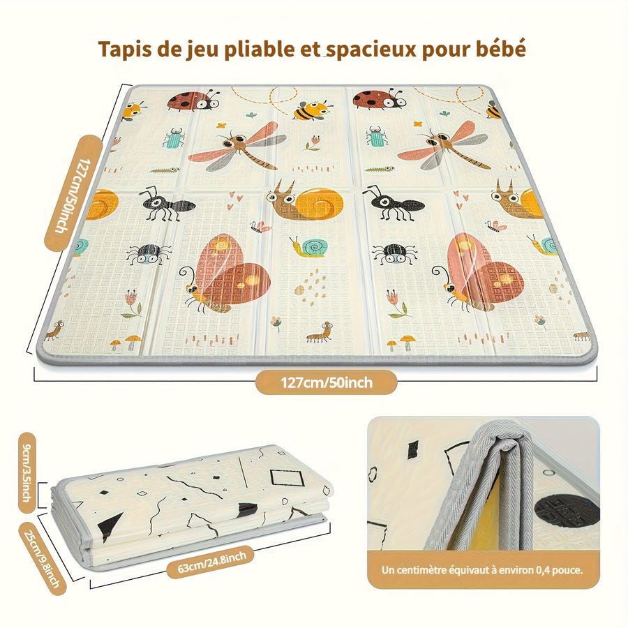 Tapis de Jeu Pliable pour Bébé avec Mousse de Sécurité — Monptitlou