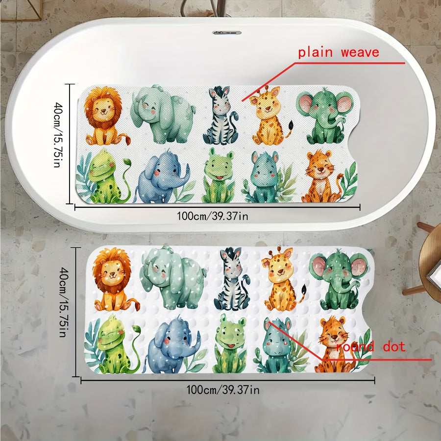 1 Tapis de Baignoire pour Salle de Bain — Motif Animaux Cartoon — Monptitlou