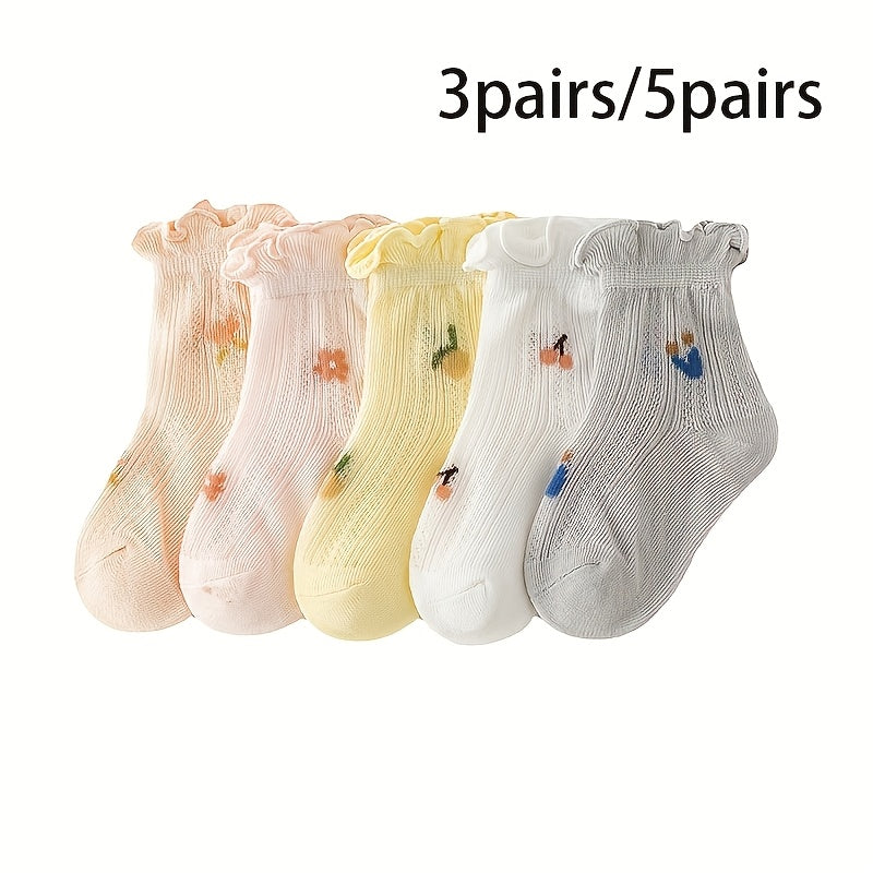 5 paires ou 3 paires de chaussettes princesse en maille fine pour bébé — Monptitlou