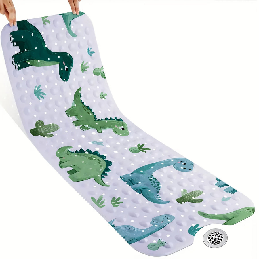 1 tapis de baignoire imprimé motif dessin animé, motif dinosaure vert — Monptitlou