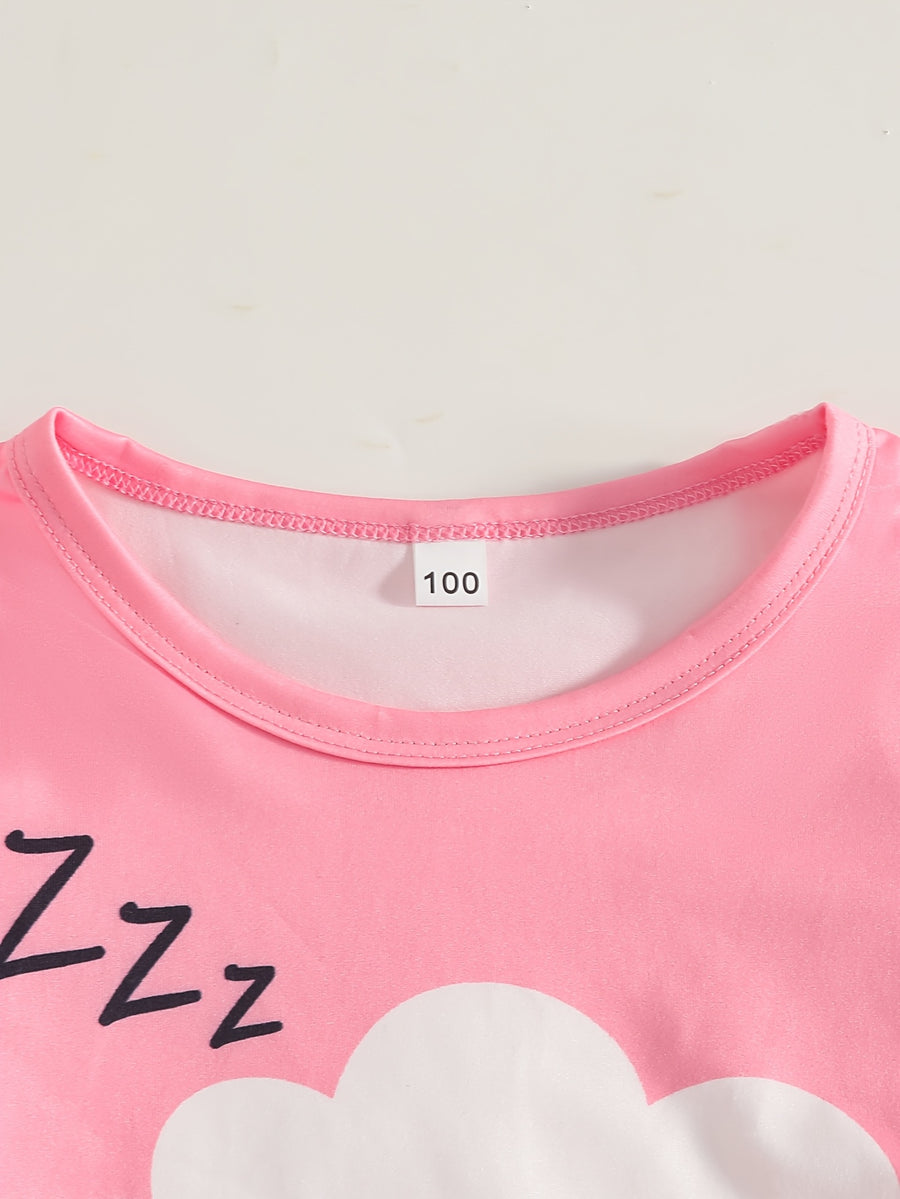 Pyjama pour filles avec imprimé nuage, étoile et lune — Monptitlou