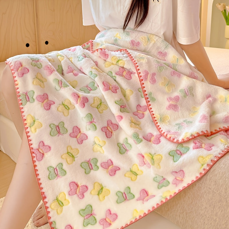 Couverture-plaid 1 pièce pour enfant à motif papillon — Monptitlou