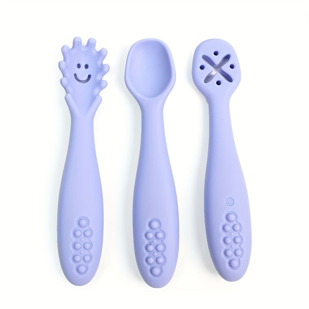 [Cuillères en silicone] 1 Ensemble de 3 Cuillères en Silicone pour — Monptitlou Image