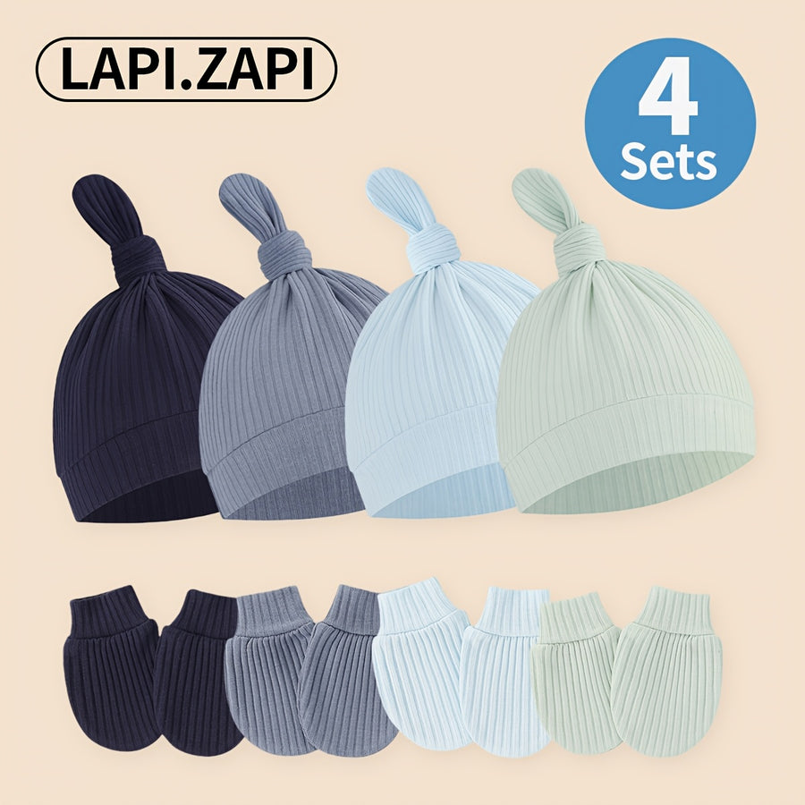 LAPI.ZAPI Lot de 4 pour nouveau-nés et enfants de 0 à 3 mois : Bonnet — Monptitlou
