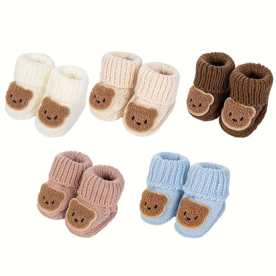 1 Paire d'Adorables Chaussettes en Tricot Ours pour Nouveau-nés — Monptitlou