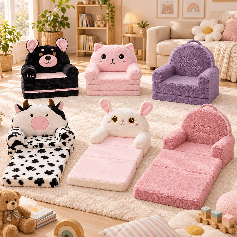 Canapé enfant pliable 2 en 1 convertible en lit