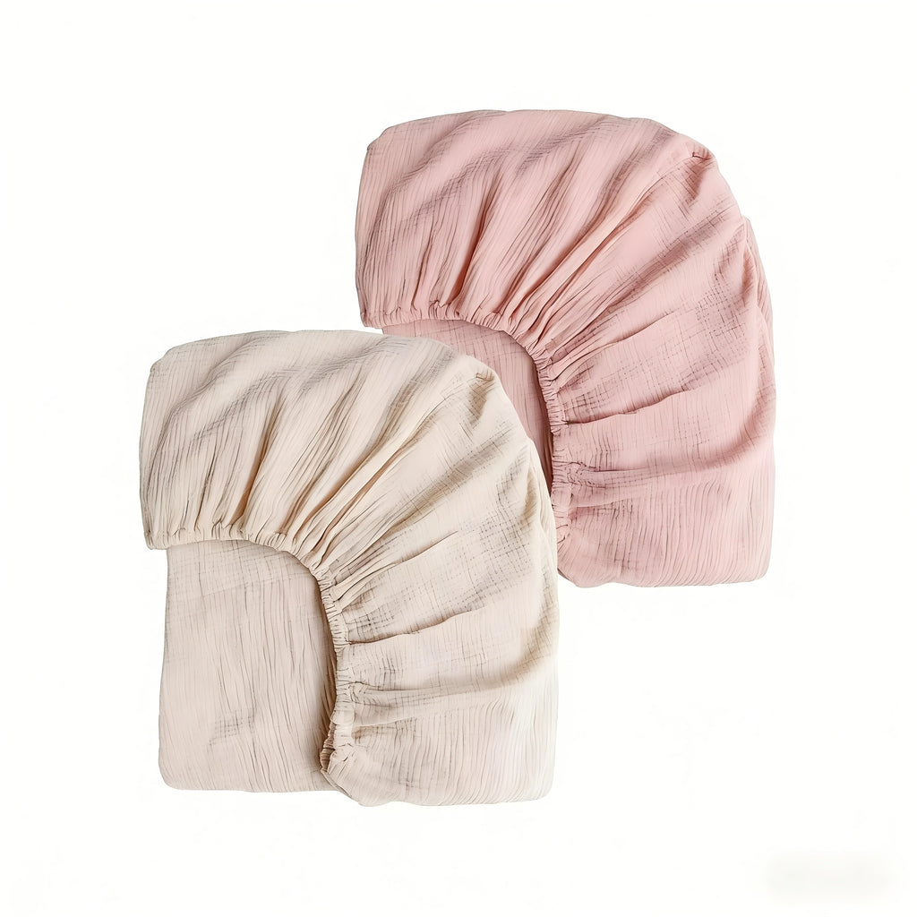 Lot de deux draps-housses pour lits de bébé – Pratique et ordonné – — Monptitlou