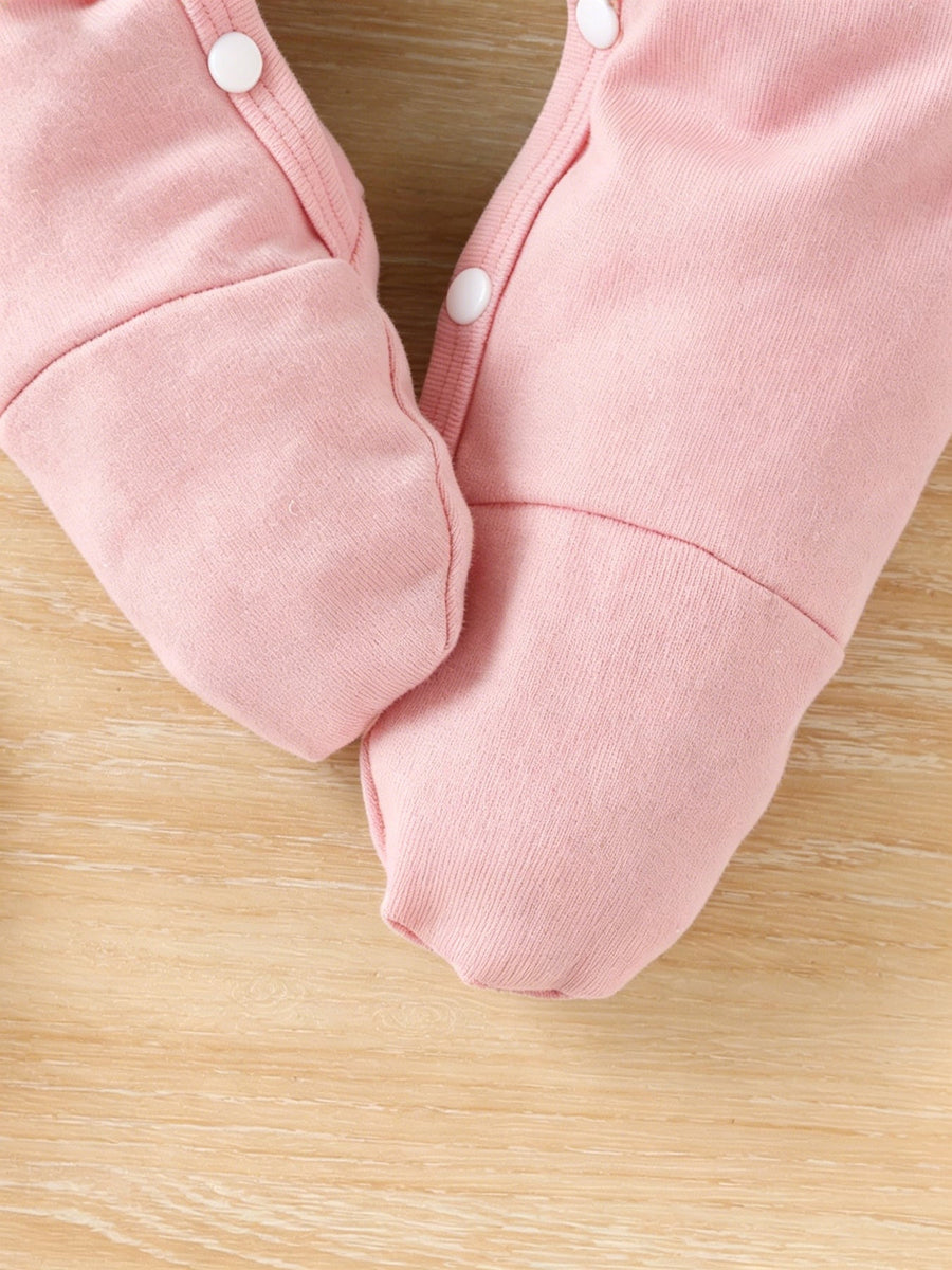 Barboteuse Bébé Printemps/Automne avec Pieds et Motif "Coeur de — Monptitlou