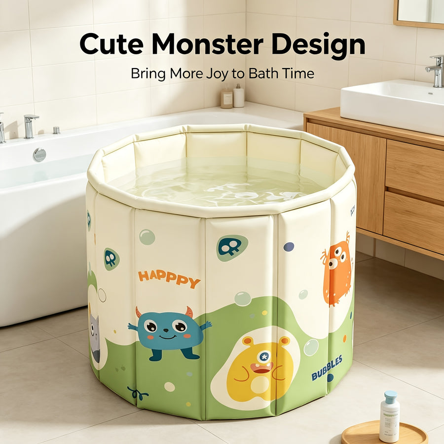 Baignoire pliable ronde avec imprimé monstre mignon de 83,01 cm et 70,0 — Monptitlou