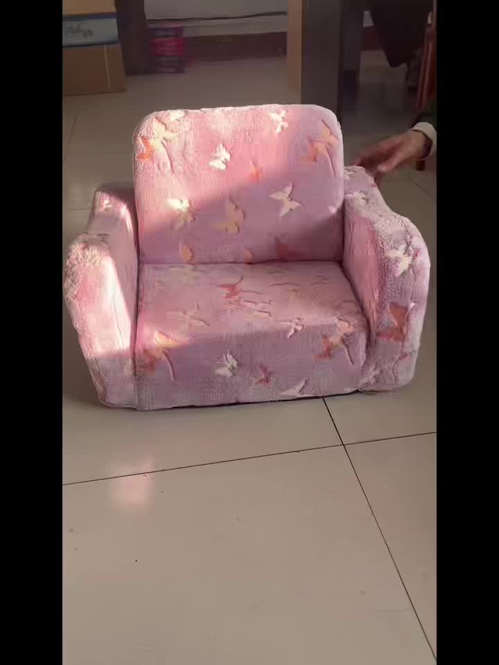 Canapé-lit pliable 2 en 1 pour enfants, tissu flanelle doux