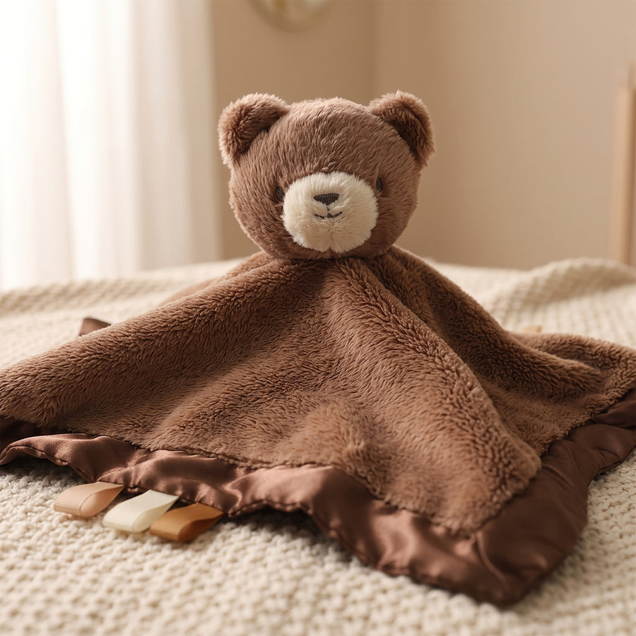 Adorable jouet apaisant pour bébé ours brun — Monptitlou