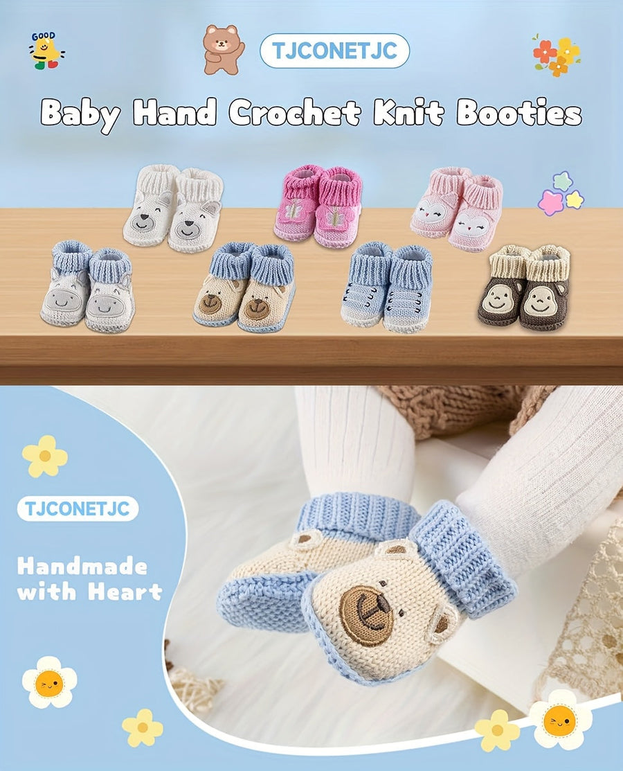 1 Paire de Chaussons Tricotés Mignons à Motifs Animaux pour — Monptitlou