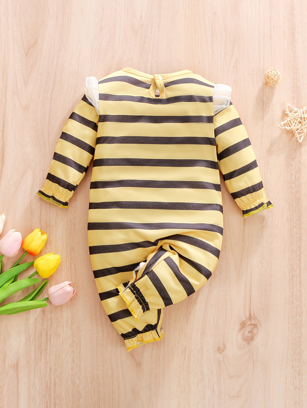 Grenouillère à manches longues pour enfant à imprimé abeille — Monptitlou