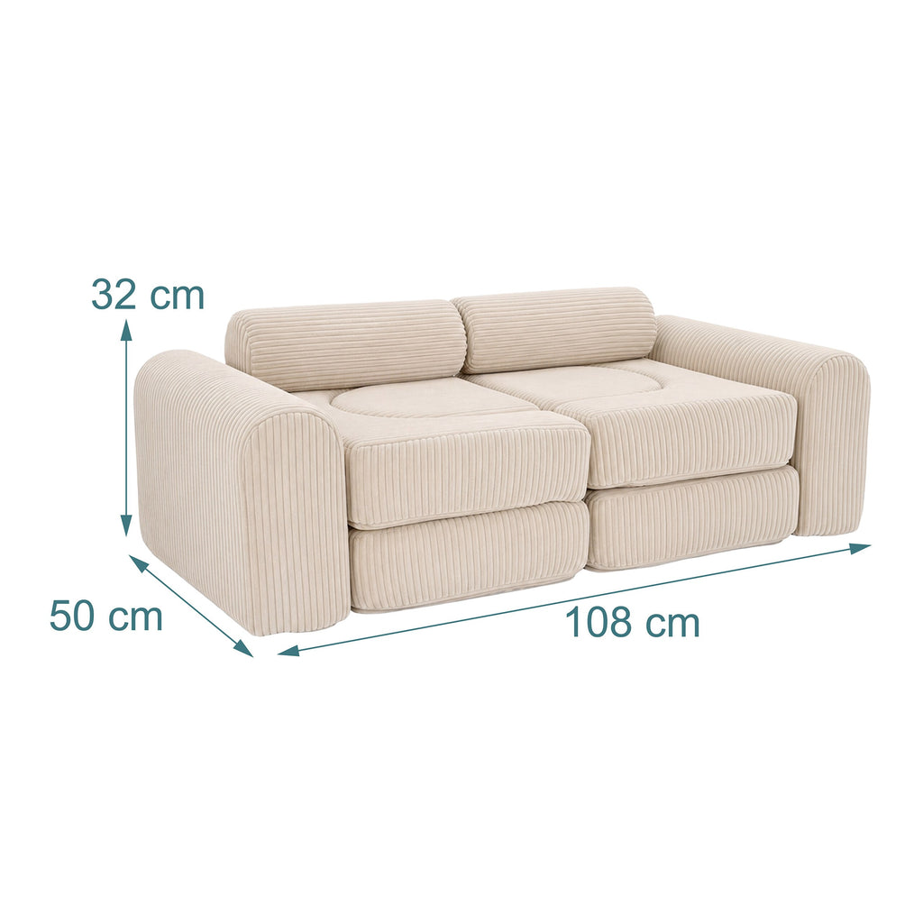 Set canapé de jeu 10 pièces « Cord » beige — Monptitlou