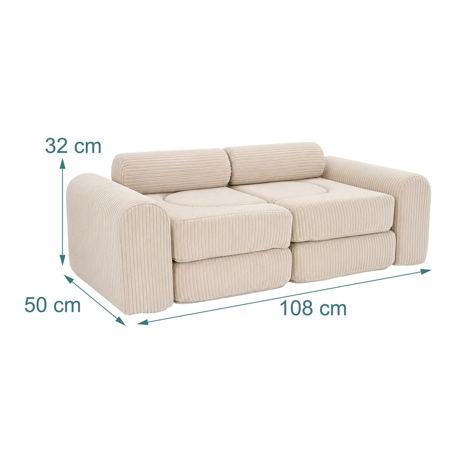 Set canapé de jeu 10 pièces « Cord » beige — Monptitlou