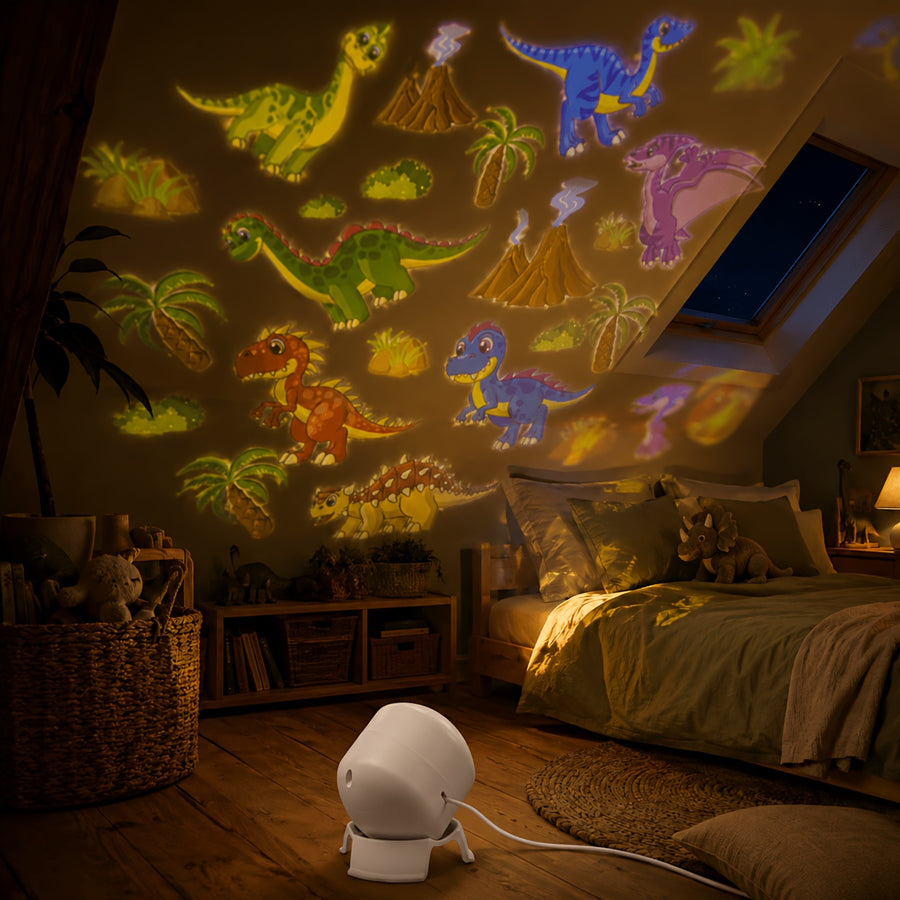 Lampe de projection dynamique sur le thème des dinosaures — Monptitlou