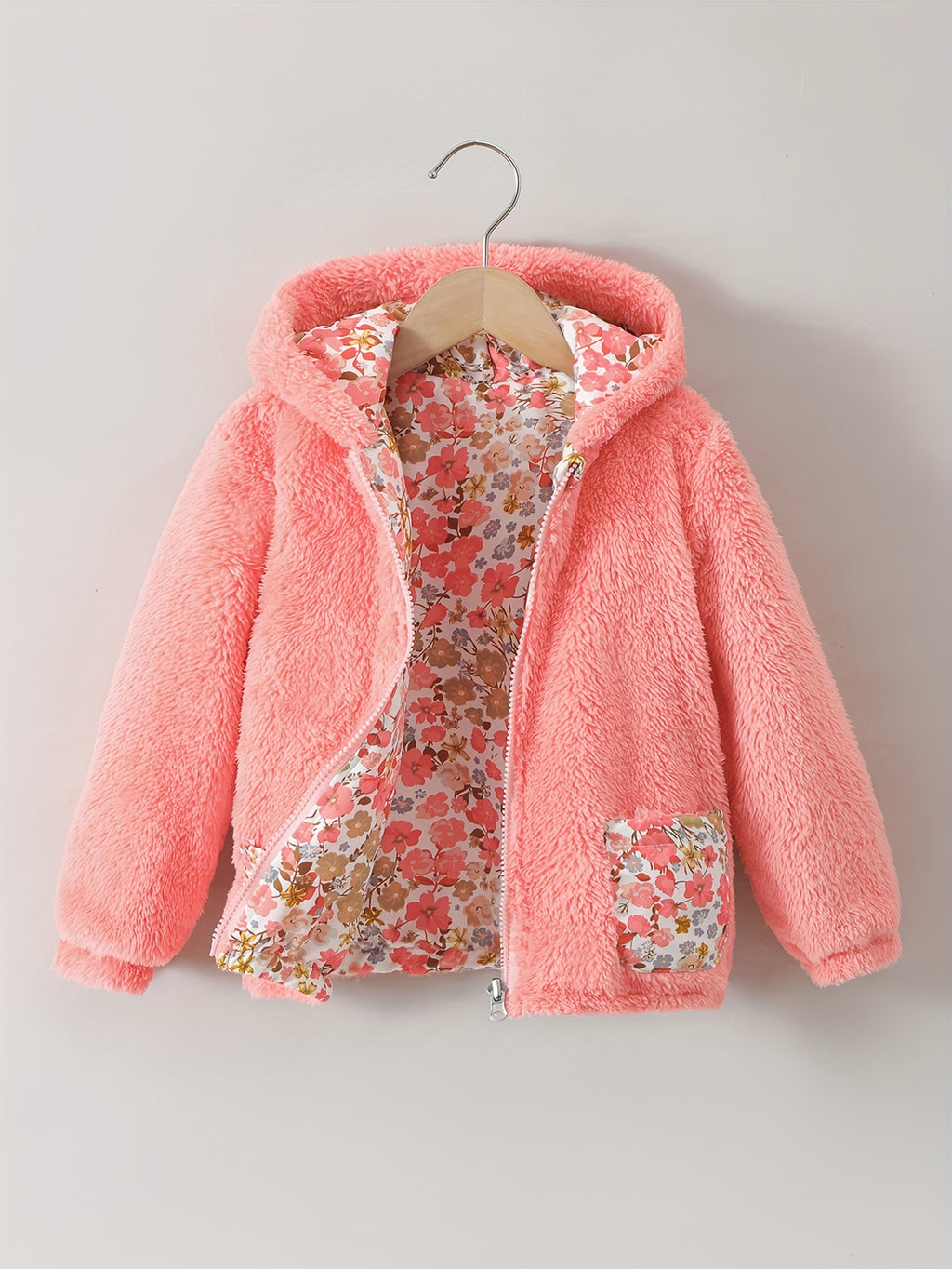 Veste cardigan zippée à capuche à manches longues réversible