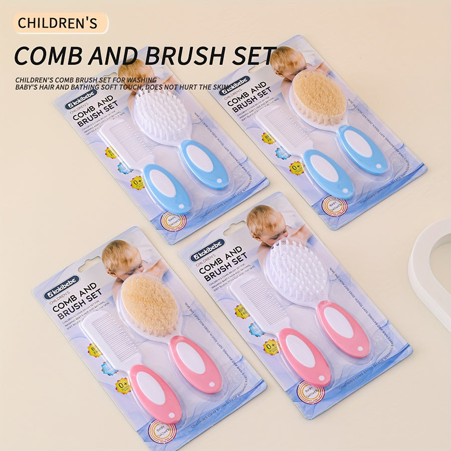Ensemble de brosse et peigne pour bébé, deux pièces — Monptitlou