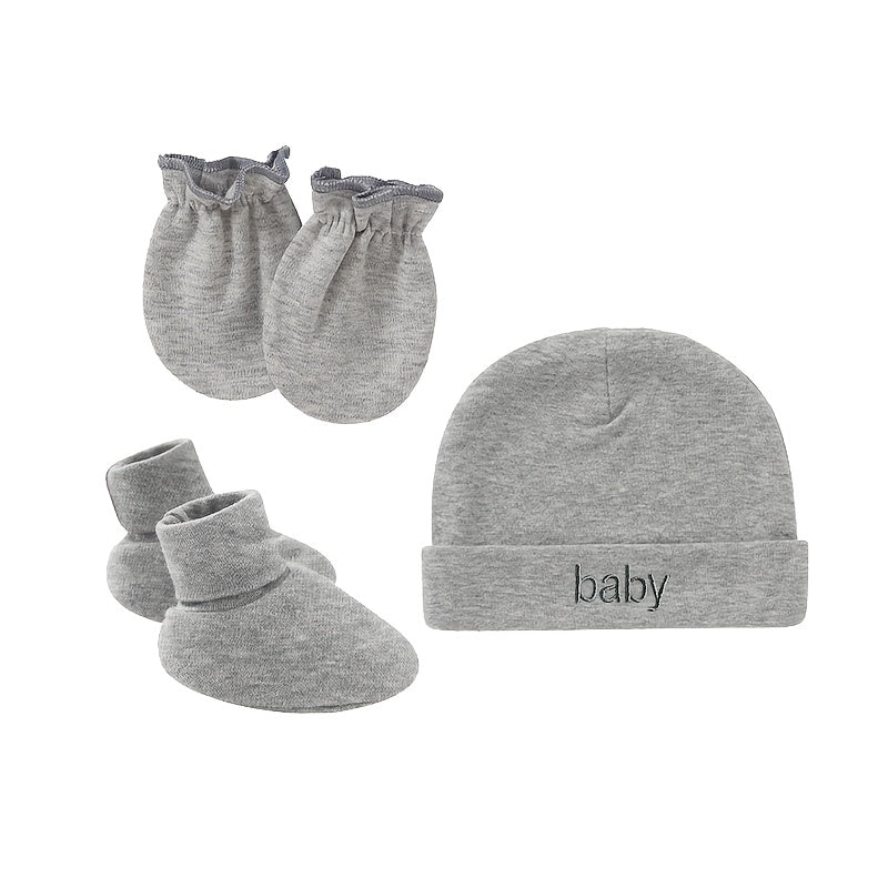 Ensemble 3 pièces pour bébé : bonnet à une couche pour nouveau-né — Monptitlou