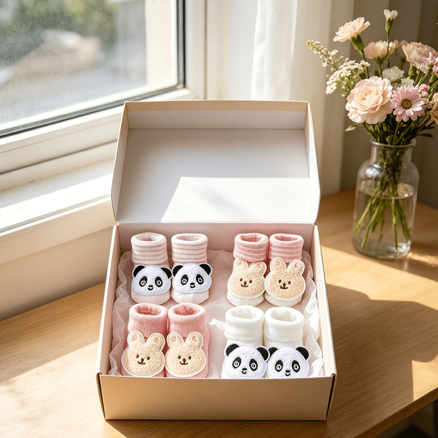 4 paires de chaussettes pour filles, adorables et mignonnes — Monptitlou