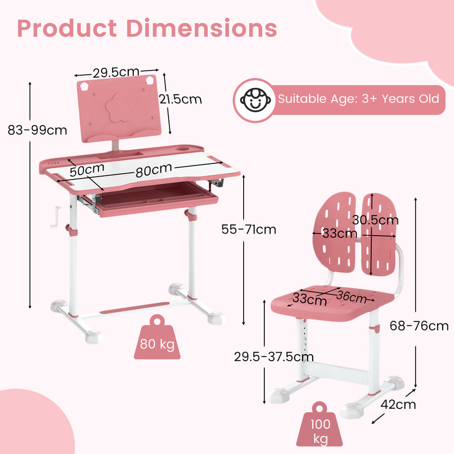 Ensemble Bureau et Chaise d'Étude pour Enfants — Monptitlou