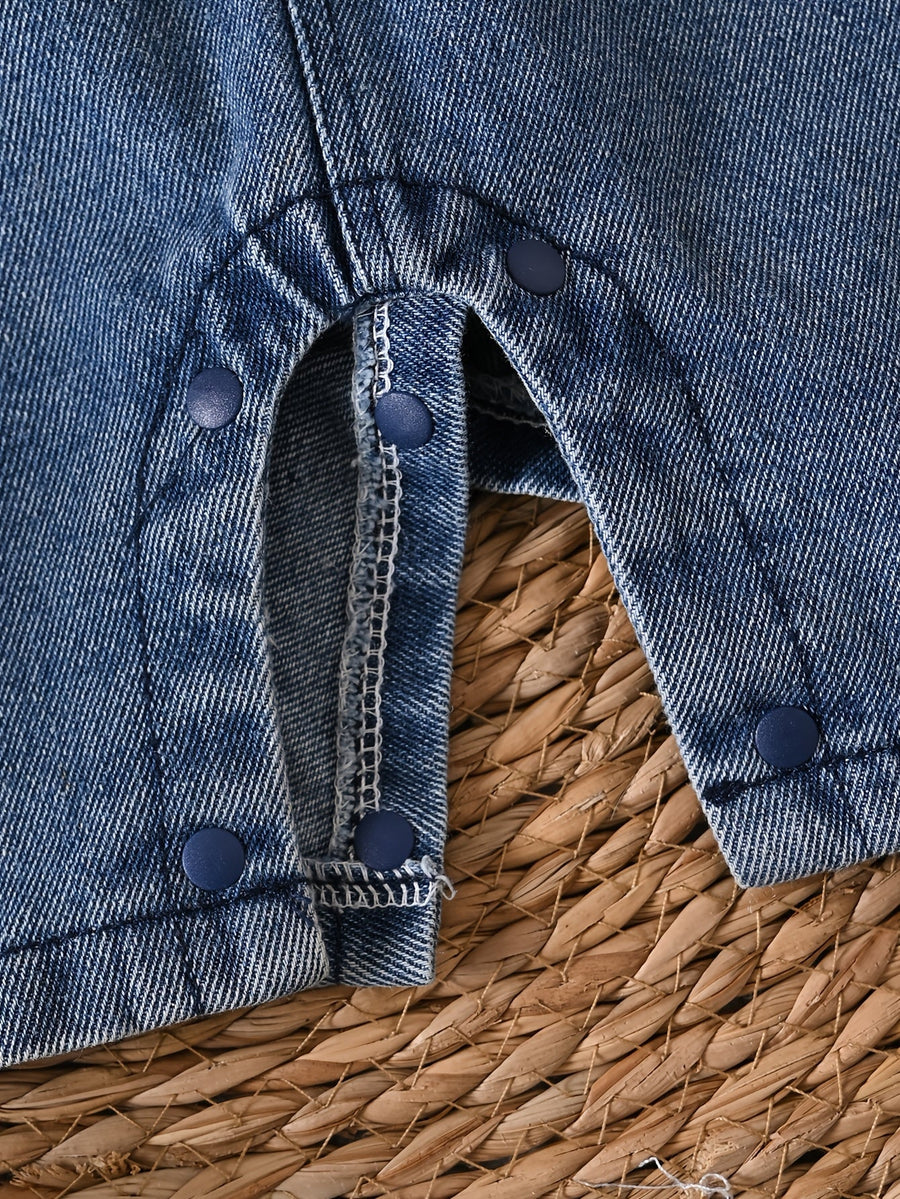 Salopettes en jean uni pour garçons avec poches — Monptitlou