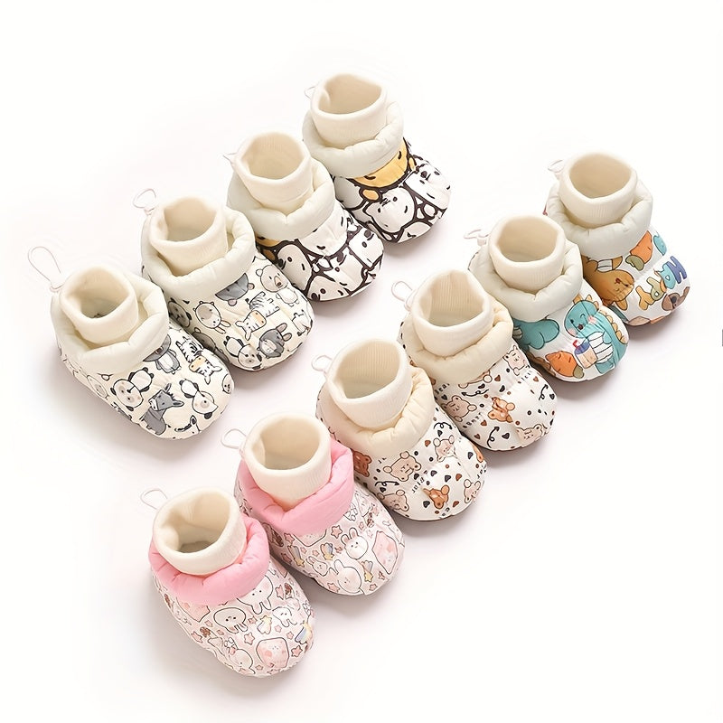 Chaussettes pour bébé 1-2 ans, patchwork de couleurs diverses et mignonnes avec motifs d'animaux, chaussures de marche d