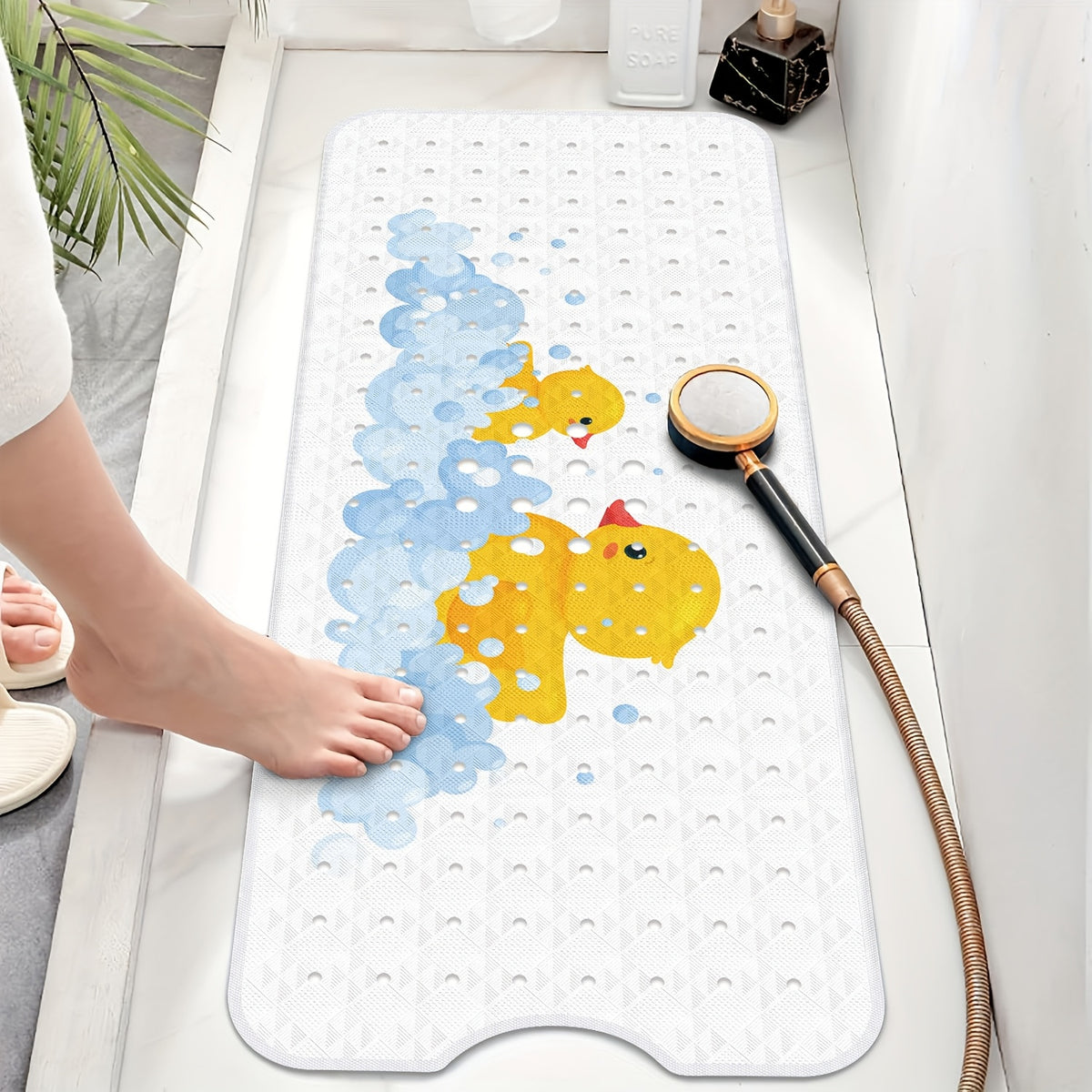 1 tapis antidérapant pour baignoire avec rainure — Monptitlou Image