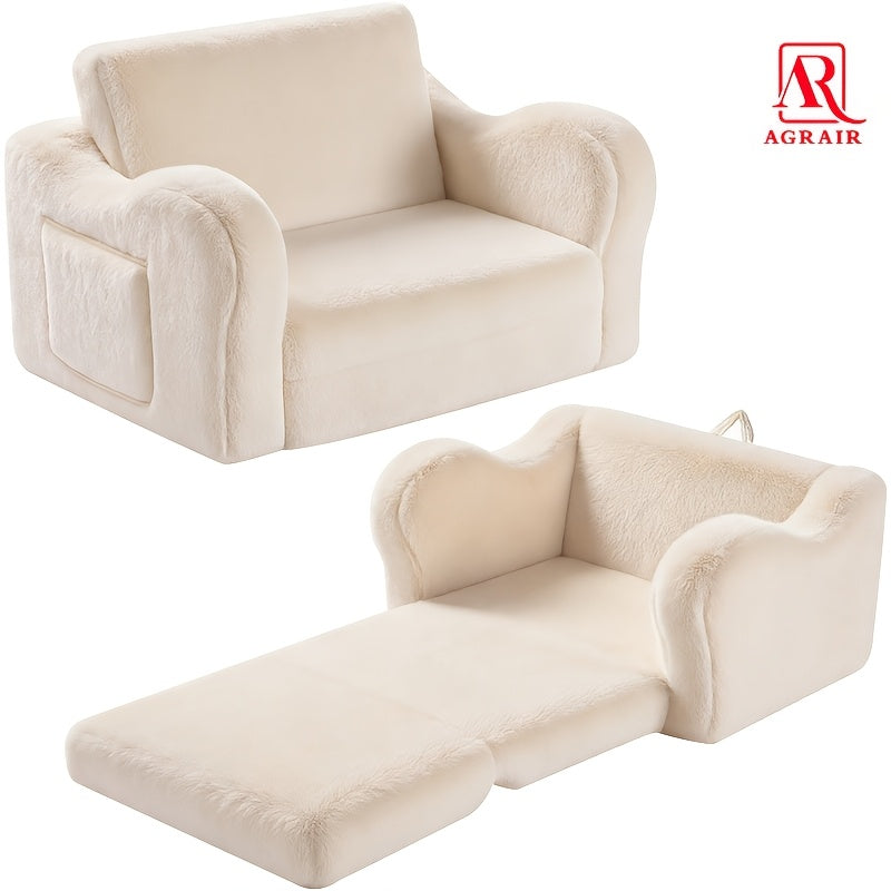Canapé-lit pliable 2 en 1 pour enfants, tissu flanelle doux — Monptitlou