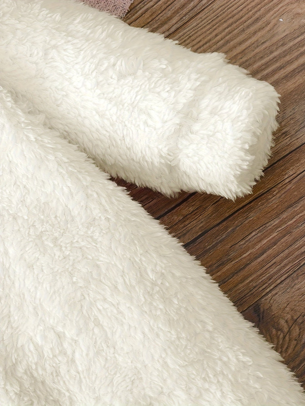 Combinaison Mignonne à Manches Longues en Peluche Unie pour Filles — Monptitlou