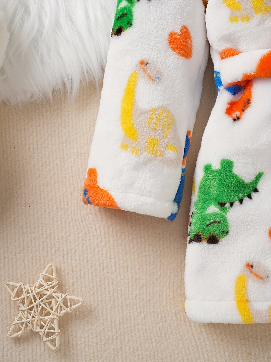 Robe en Polaire à Capuche pour Filles avec Imprimé Cartoon — Monptitlou