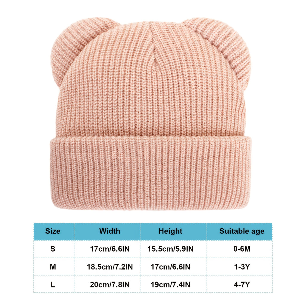 Bonnets tricotés chauds pour enfants, oreilles d'ours mignonnes — Monptitlou