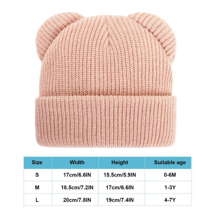 Bonnets tricotés chauds pour enfants, oreilles d'ours mignonnes — Monptitlou