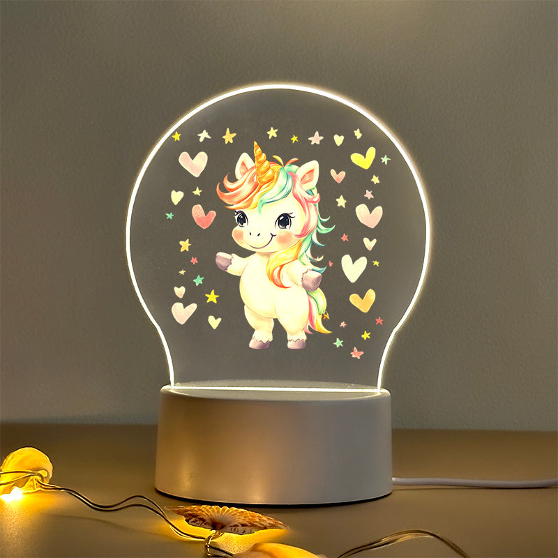 1 Lampe de table LED en acrylique, motif licorne — Monptitlou Image