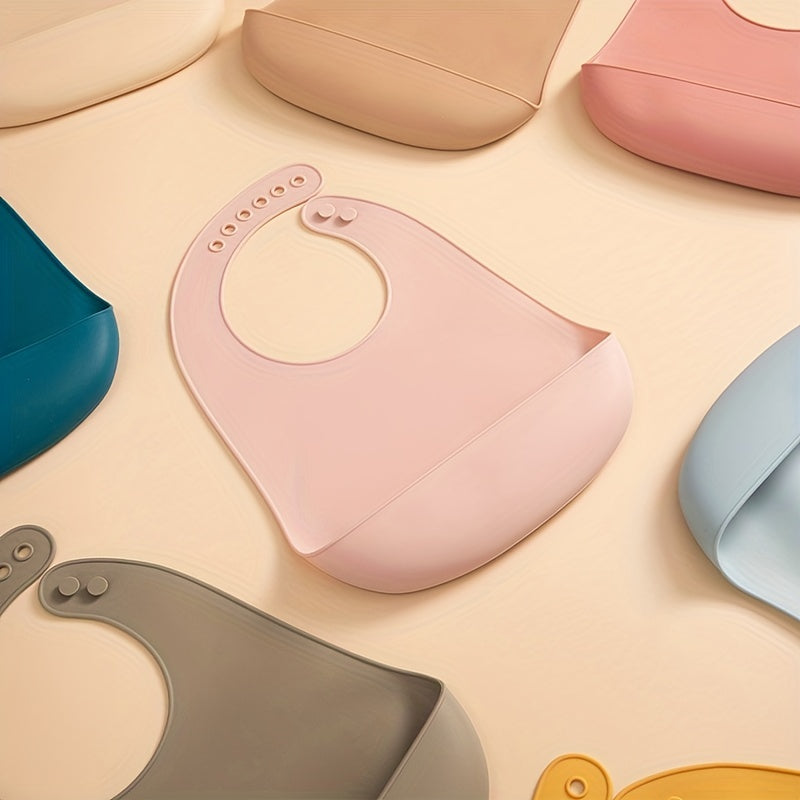 1 bavoir en silicone pour bébé, bavoir uni pour nourrisson — Monptitlou