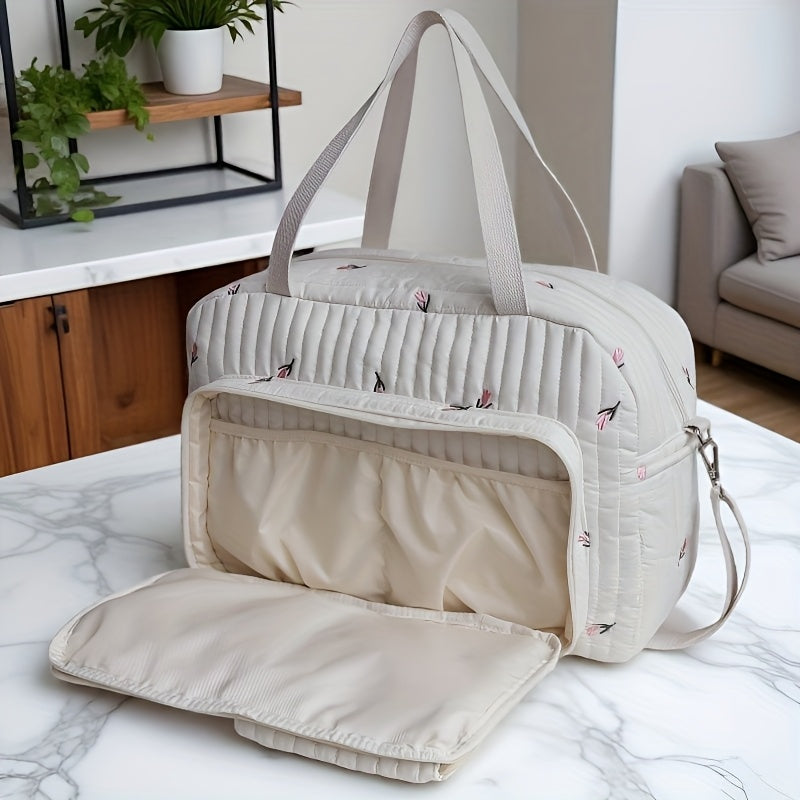 Pochette en tissu ours en peluche brodée floral 2025 — Monptitlou