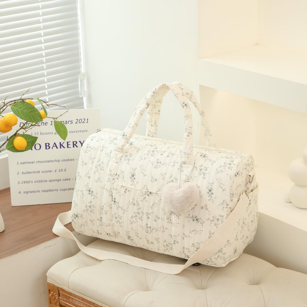 Sac à langer en polyamide imprimé floral avec grande capacité et design convivial pour les voyages