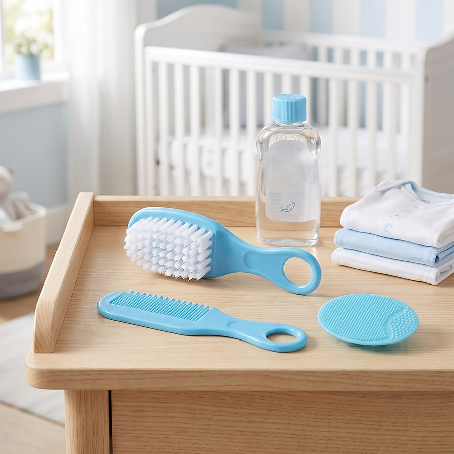 Peigne -croûtes de lait et brosse à poils souples pour nouveau-nés — Monptitlou