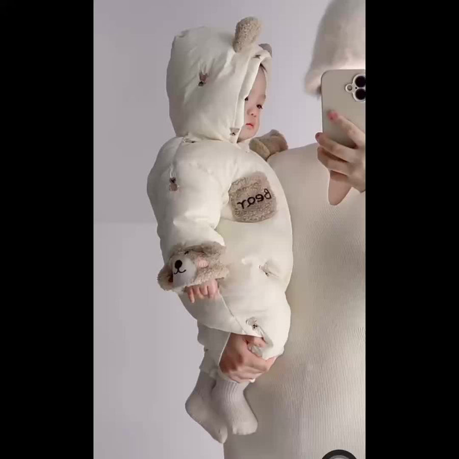 Combinaison bébé enfant unisexe doublée polaire épaisse douce ample