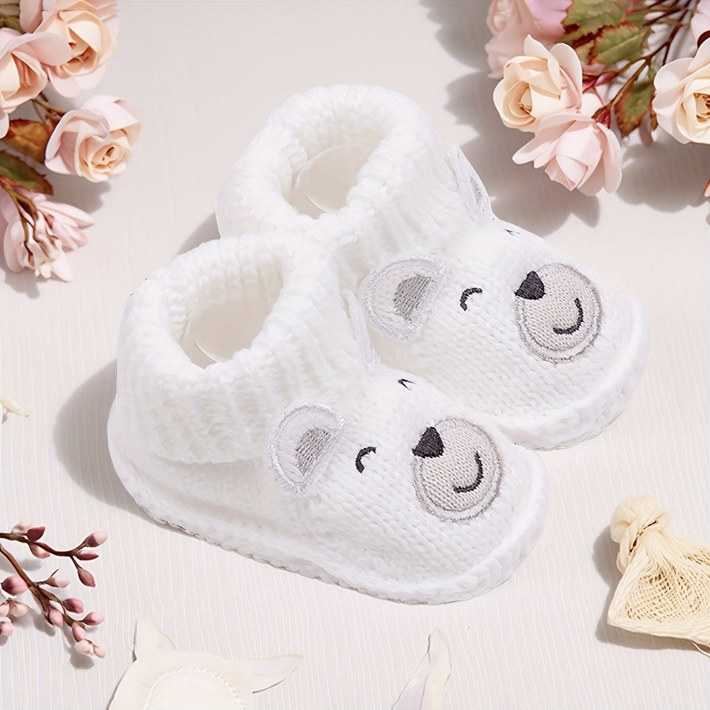 1 Paire de Chaussons Tricotés Mignons à Motifs Animaux pour — Monptitlou