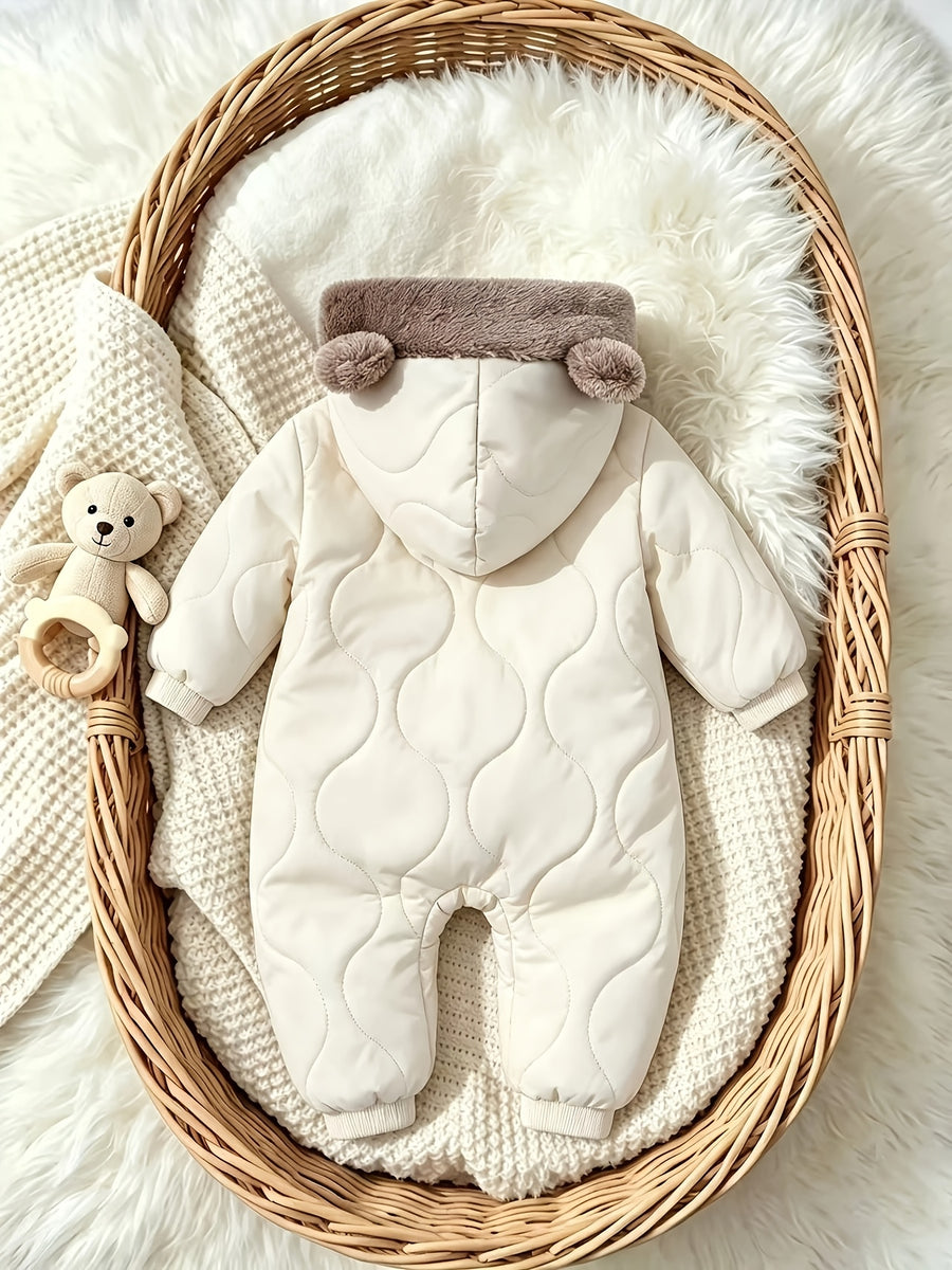 Combinaison bébé d'hiver à oreilles d'ours en relief — Monptitlou