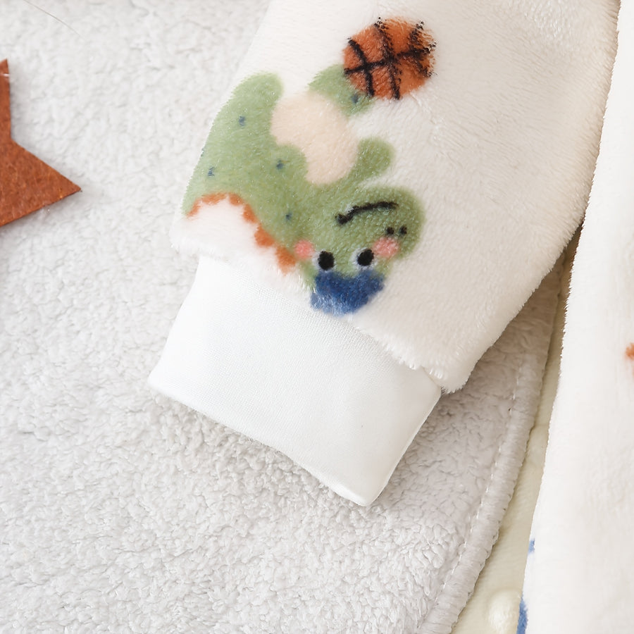 Flanelle à manches longues dinosaure jouet avec fermeture éclair — Monptitlou